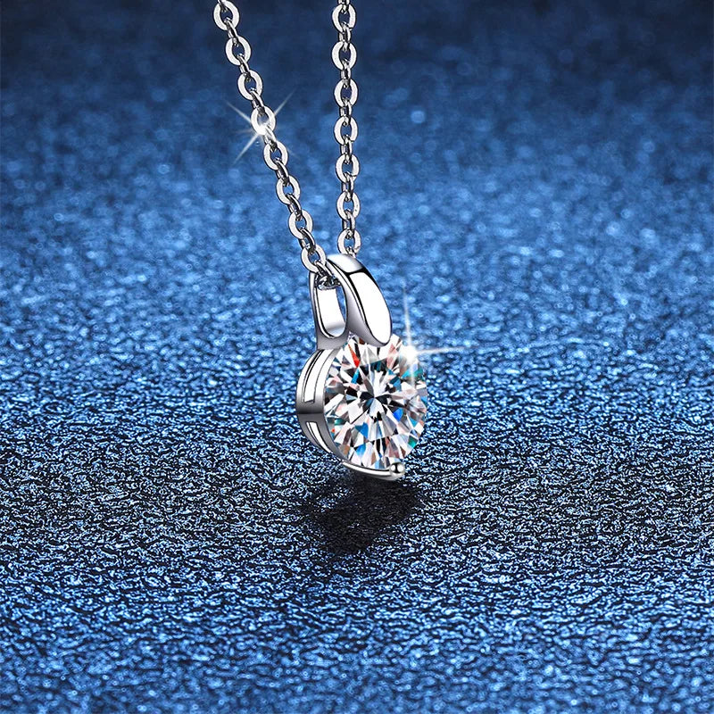 1-3ct Moissanite Sterling Silver Pendant Necklace