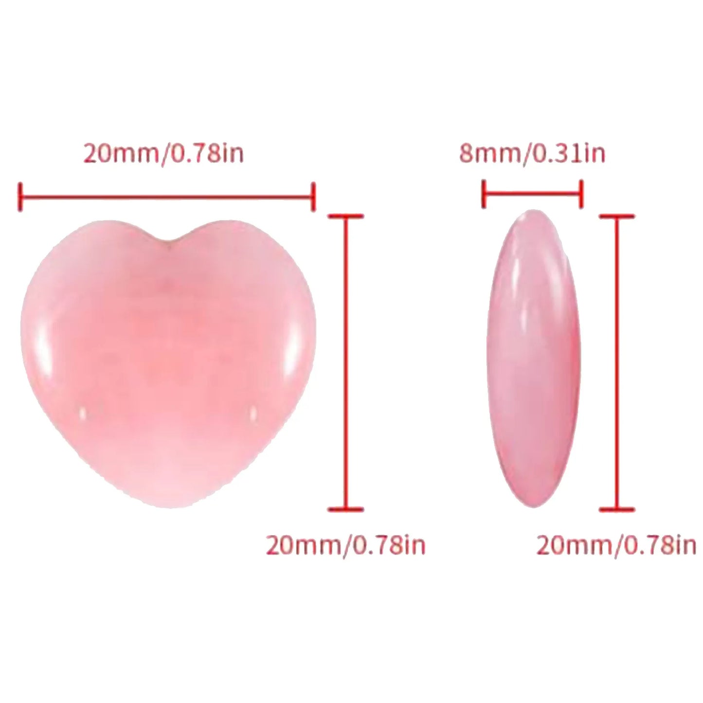 20mm Heart Shaped Natural Stones