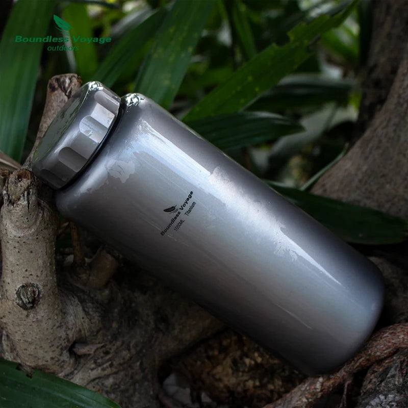 Boundless Voyage Titanium Bottle Outdoor Water Bottle Camping Canteen for Tea Coffee Cycling Drinkware Sports Bottle 1050ml