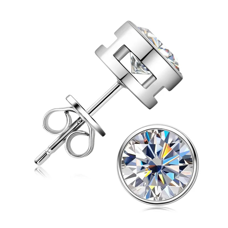 Moissanite 2ct Lab Diamond Stud Earrings