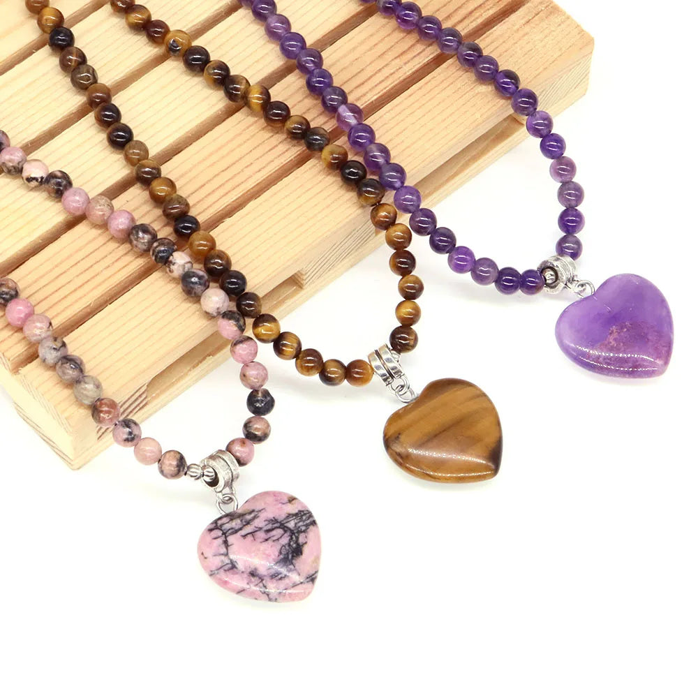 20mm Crystal Heart Shaped Beads Necklace