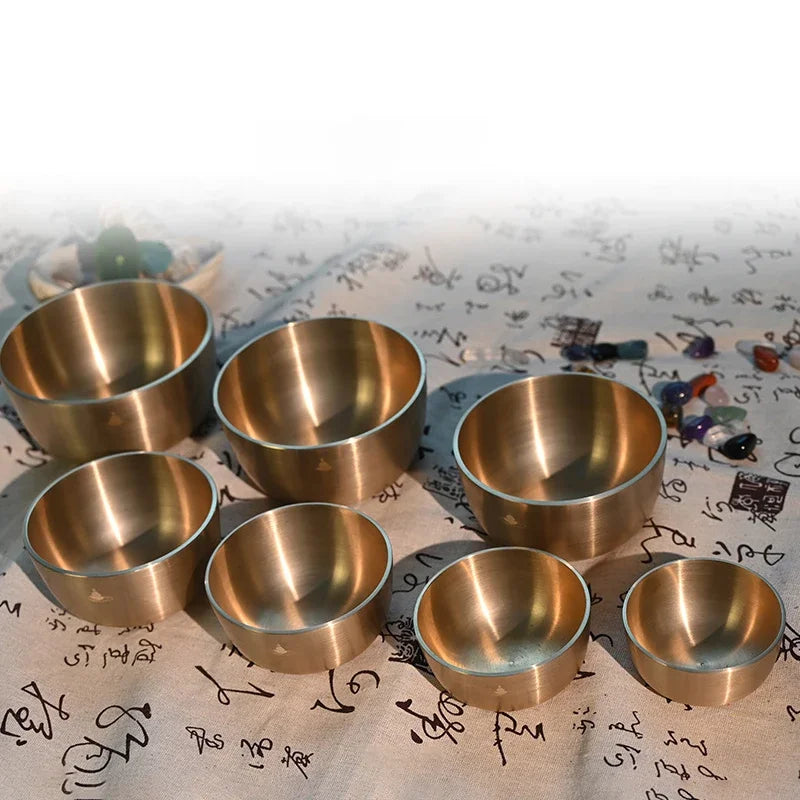 7pcs Nepal Handmade Brass Singing Bowl Set