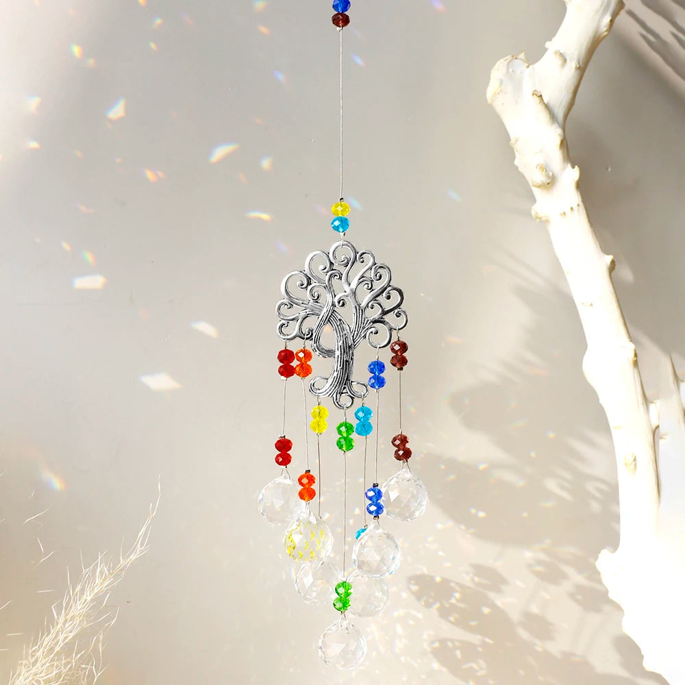 Tree of Life Suncatchers Hanging Stained Glass Prism