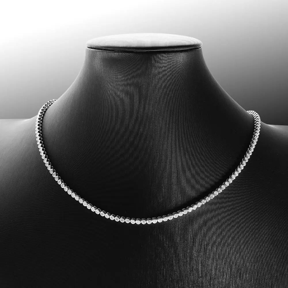 2mm 3mm Round Moissanite Tennis Necklace