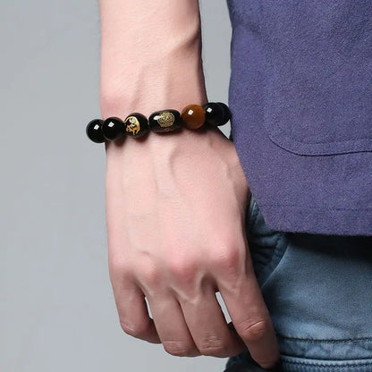 Natural Obsidian Zodiac Bracelet