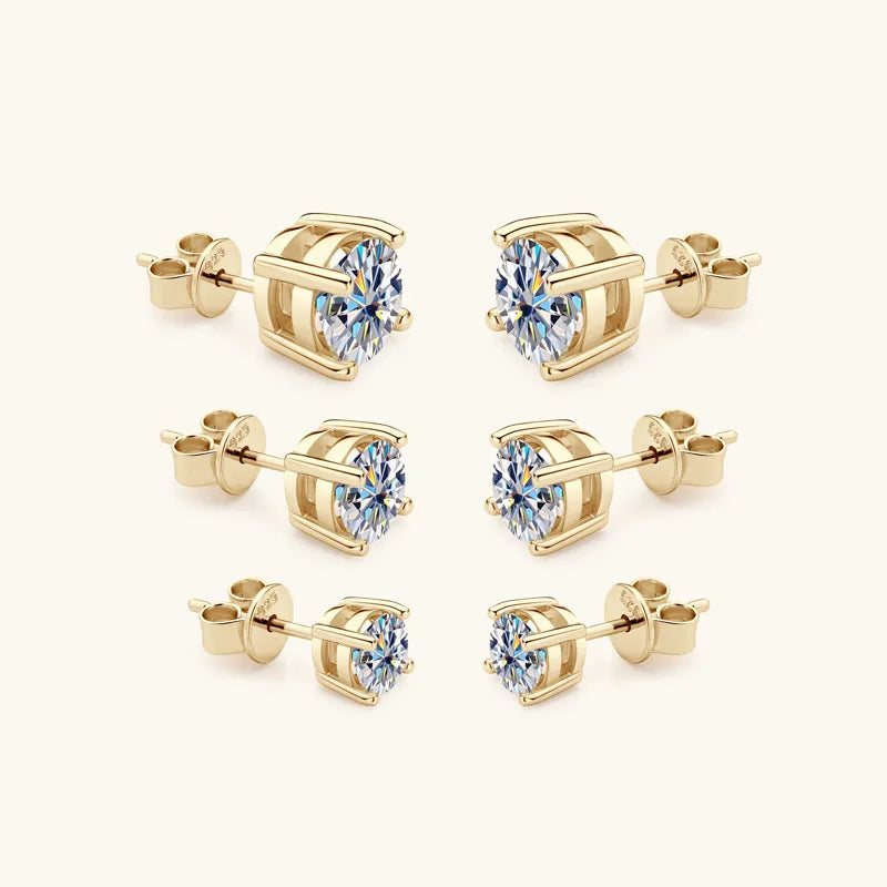 Moissanite 2ct Lab Diamond Stud Earrings