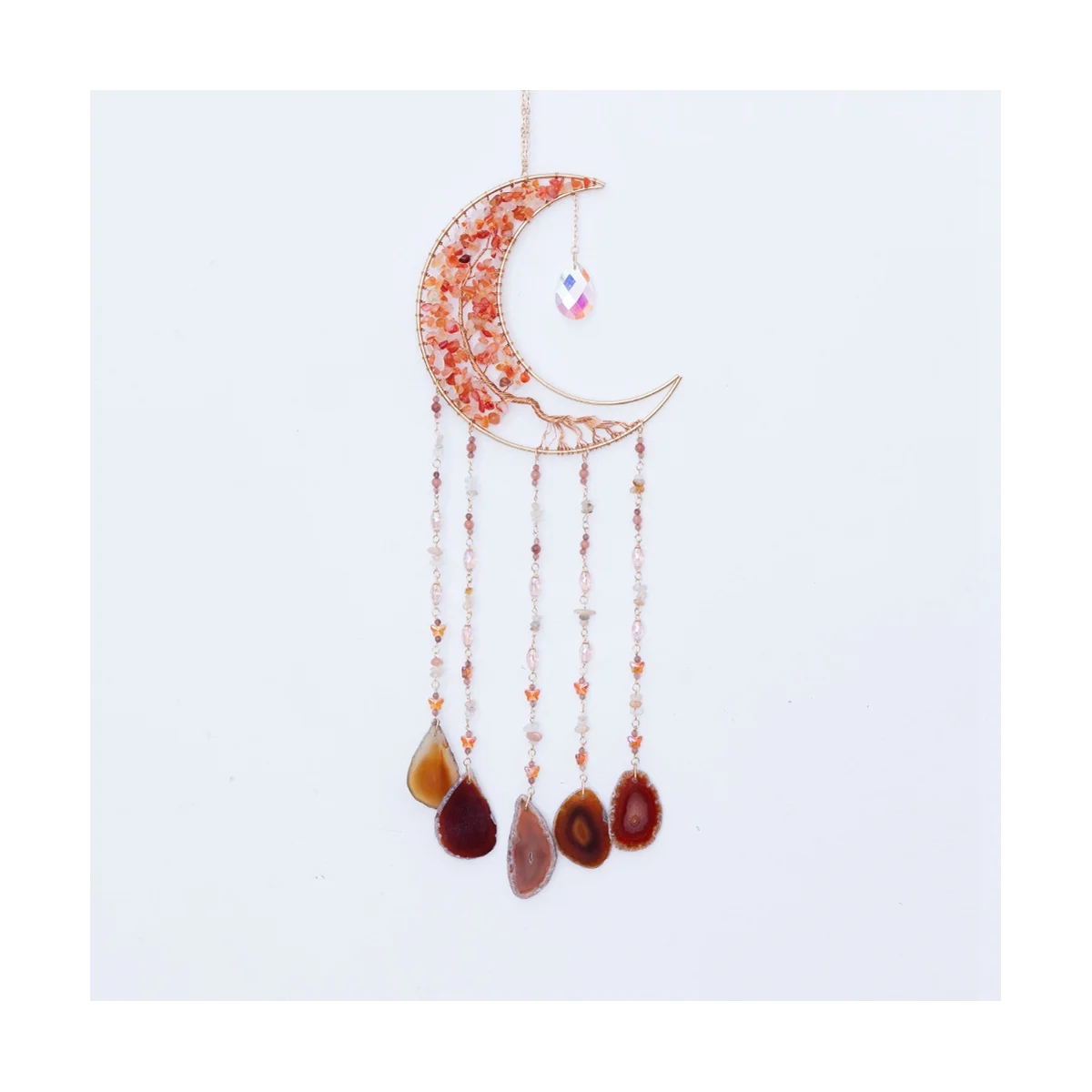 Moon Dream Catchers with 7 Crystal Chakra