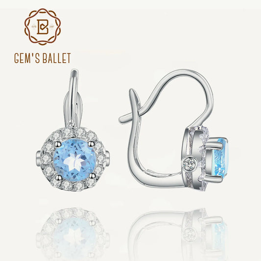 Blue Topaz Sterling Silver Birthstone Earrings