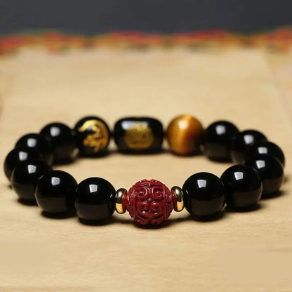 Natural Obsidian Zodiac Bracelet