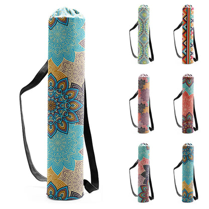 Printed Canvas Yoga Mat Bag with Drawstring