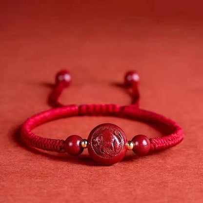 Natural Cinnabar Beads Bracelet