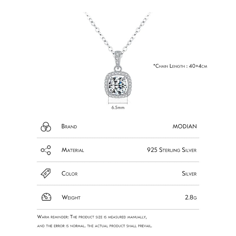 Modian Sterling Silver Chain Zirconia Pendant