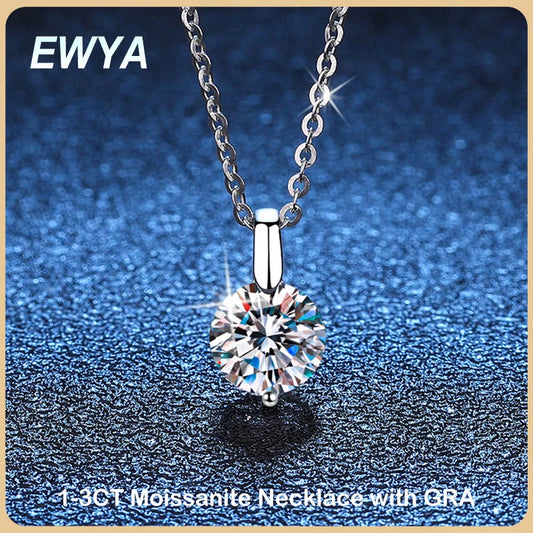 Sterling Silver 1-3ct Moissanite Pendant Necklace