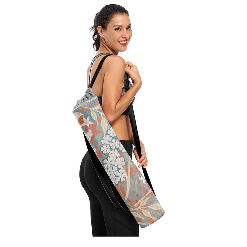 Printed Canvas Yoga Mat Bag with Drawstring