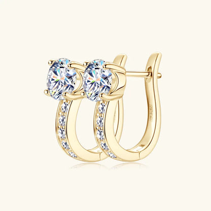 AIFAFA 2 Carat D Color Moissanite Stud Earrings