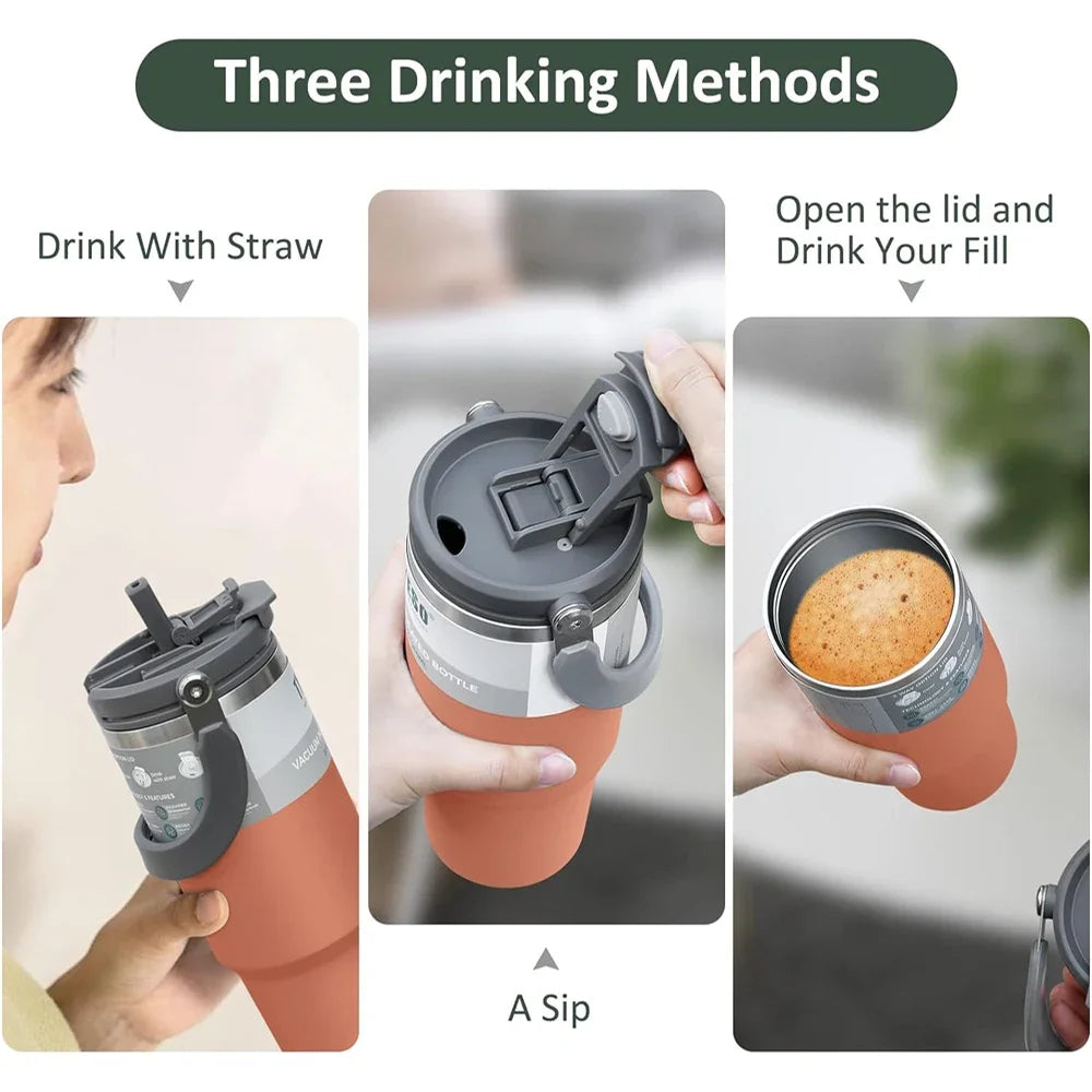 Stainless Steel Insulated Thermos with Straw