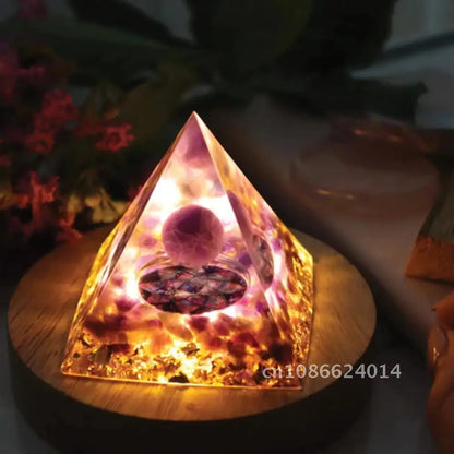 Healing Tiger Eye Orgonite Crystal Pyramid