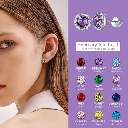 Birthstone Hypoallergenic Stud Earrings For Women