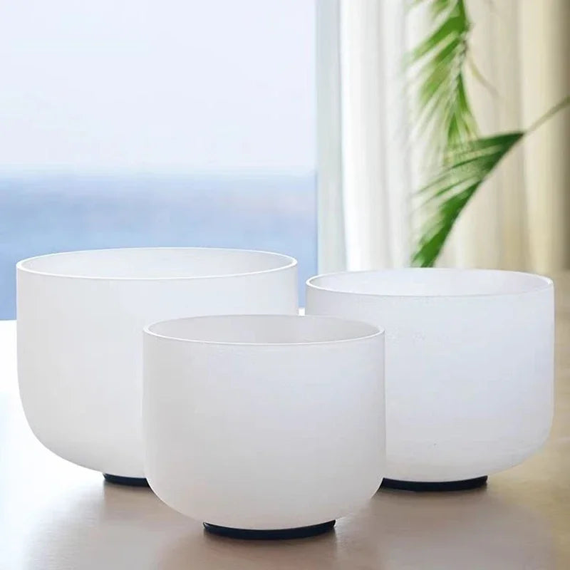 432hz/440hz Frosted Quartz Crystal Singing Bowl