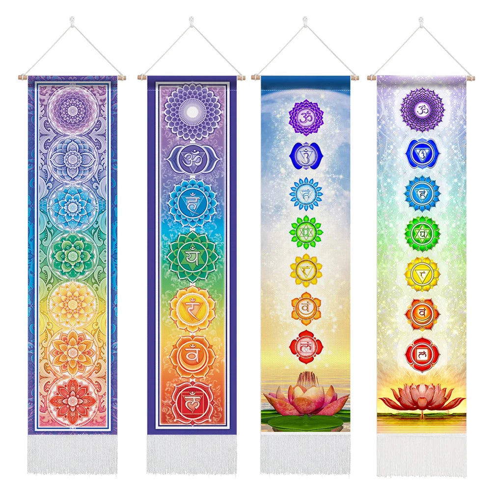 Seven Chakra Wall Hanging Fabric Tapestry