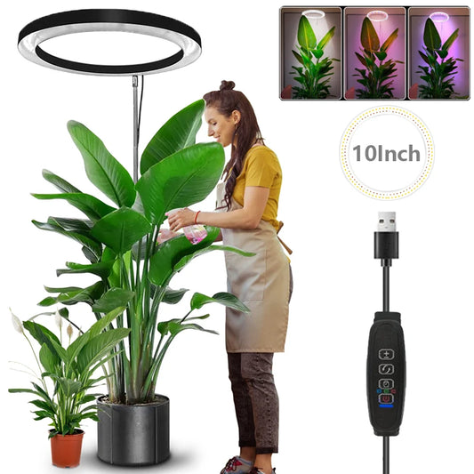 Grow Light Ring for Indoor Plants 10" LED