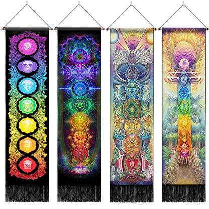 Seven Chakra Wall Hanging Fabric Tapestry