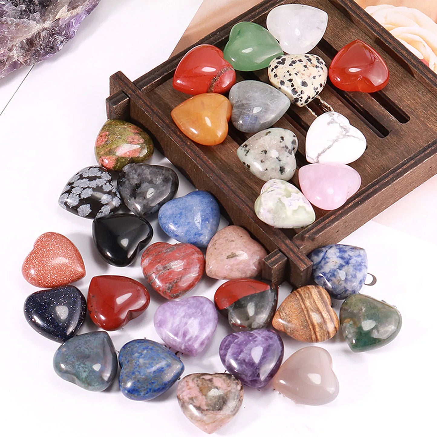 20mm Heart Shaped Natural Stones