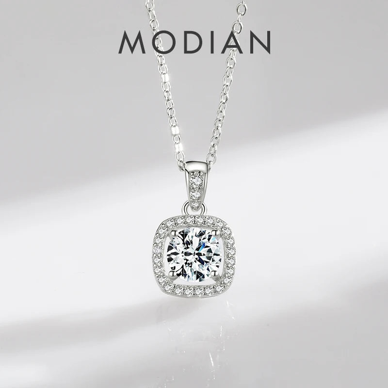 Modian Sterling Silver Chain Zirconia Pendant