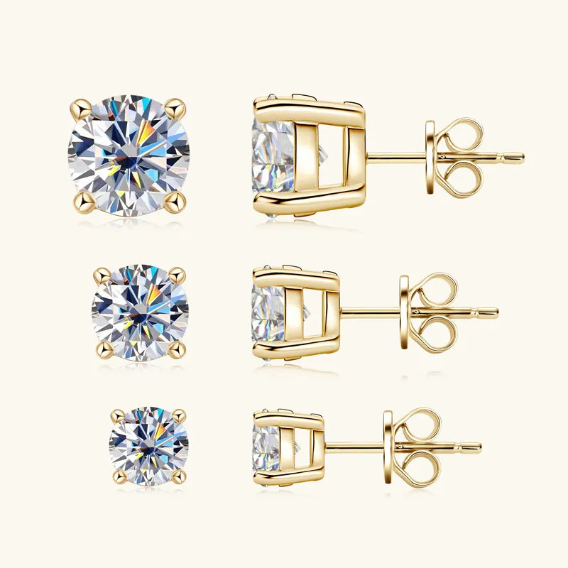 Moissanite 2ct Lab Diamond Stud Earrings