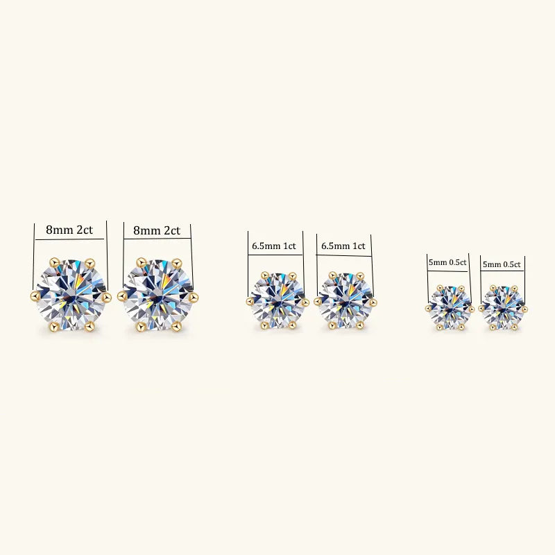 Moissanite 2ct Lab Diamond Stud Earrings