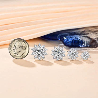 1.0 Carat Diamond Snowflake Stud Earrings