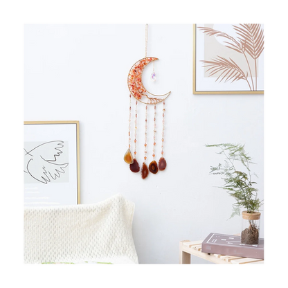 Moon Dream Catchers with 7 Crystal Chakra