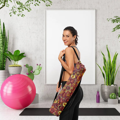 Printed Canvas Yoga Mat Bag with Drawstring