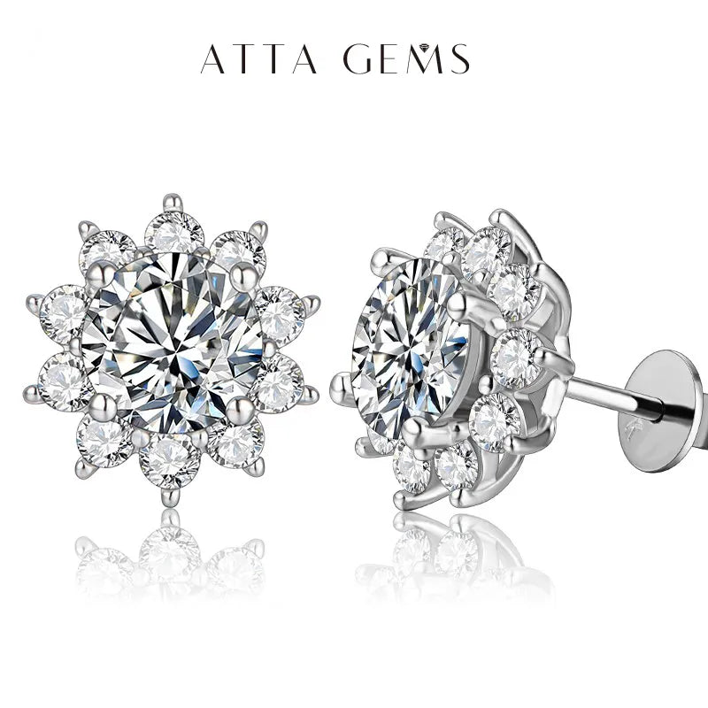 1.0 Carat Diamond Snowflake Stud Earrings