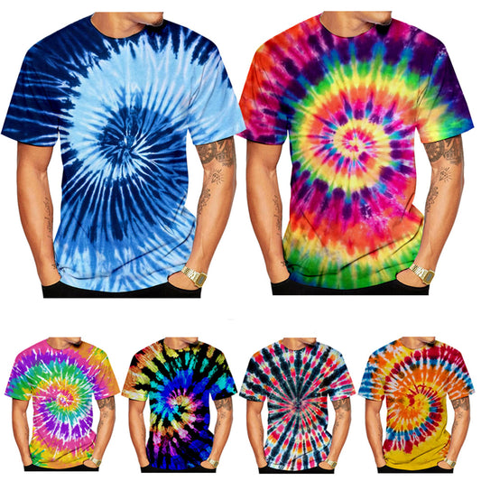 Tie-dye Spiral 3D Printing T-shirt