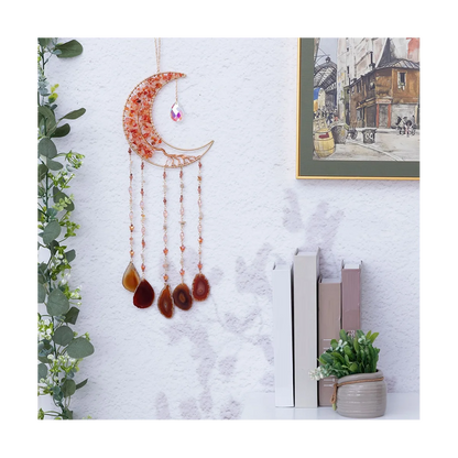 Moon Dream Catchers with 7 Crystal Chakra