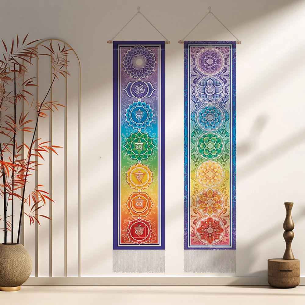 Seven Chakra Wall Hanging Fabric Tapestry